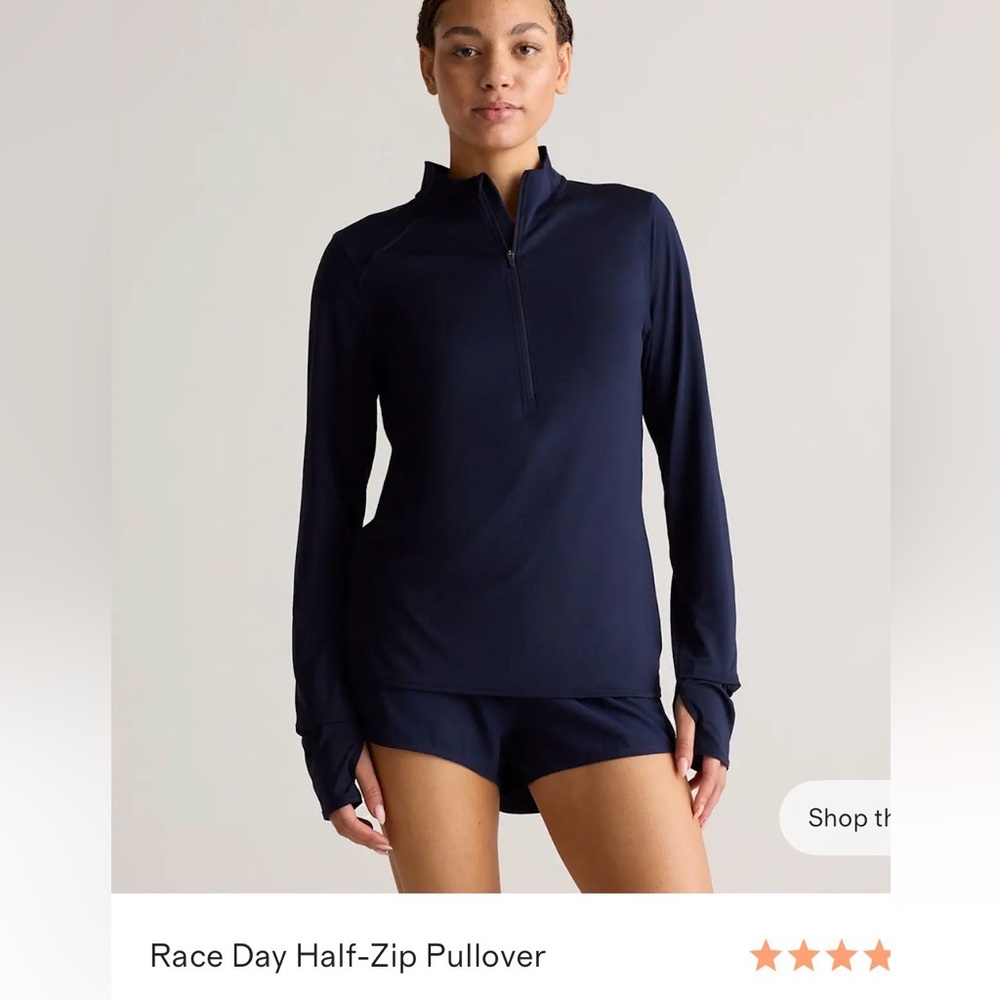 Quince Deep Navy Half Zip Race Day Pullover